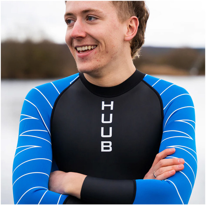 2024 Huub Hombres Open Water Collective Back Zip Swim Neopreno OWCBL - Black / Blue